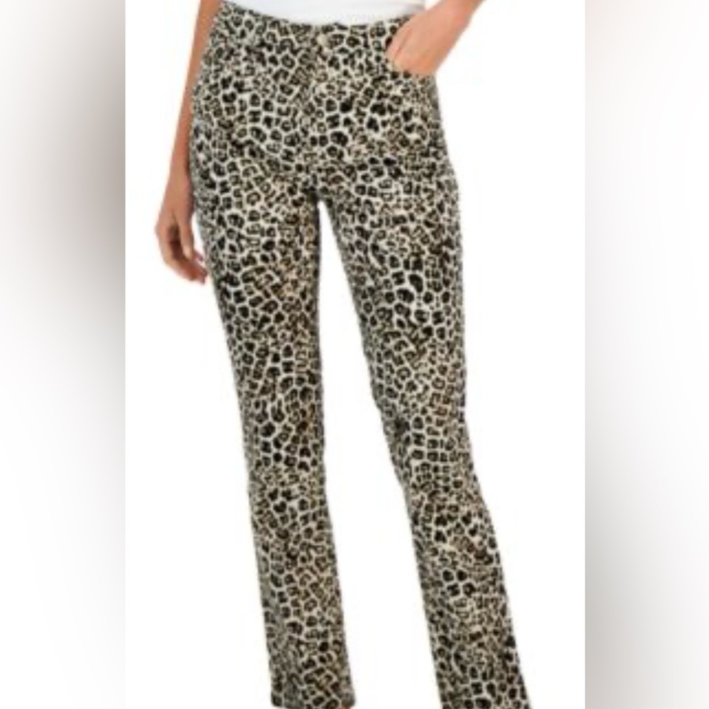 Y2K NWT Charter Club Black and Tan Leopard Straight Leg Pants